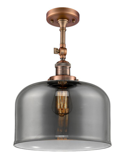 Bell - 1 Light - 12 inch - Antique Copper - Adjustable Semi-Flush Mount (3442|201F-AC-G73-L)