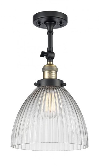 Seneca Falls - 1 Light - 10 inch - Black Antique Brass - Adjustable Semi-Flush Mount (3442|201F-BAB-G222-LED)