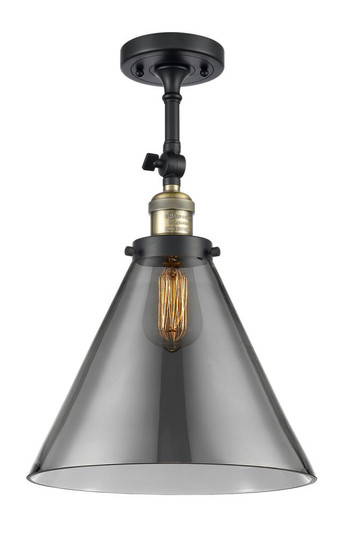 Cone - 1 Light - 12 inch - Black Antique Brass - Adjustable Semi-Flush Mount (3442|201F-BAB-G43-L)