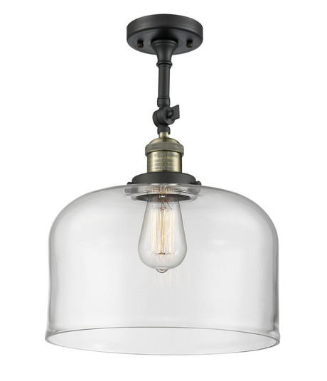 Bell - 1 Light - 12 inch - Black Antique Brass - Adjustable Semi-Flush Mount (3442|201F-BAB-G72-L)