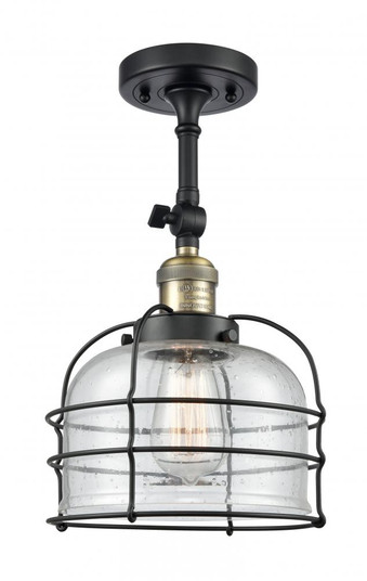 Bell Cage - 1 Light - 9 inch - Black Antique Brass - Semi-Flush Mount (3442|201F-BAB-G74-CE-LED)
