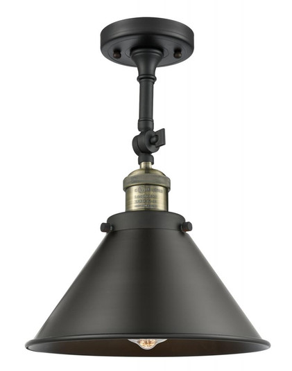 Briarcliff - 1 Light - 10 inch - Black Antique Brass - Adjustable Semi-Flush Mount (3442|201F-BAB-M10-BK-LED)