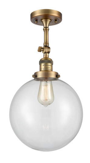 Beacon - 1 Light - 10 inch - Brushed Brass - Adjustable Semi-Flush Mount (3442|201F-BB-G202-10)