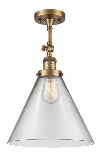 Cone - 1 Light - 12 inch - Brushed Brass - Adjustable Semi-Flush Mount (3442|201F-BB-G42-L)