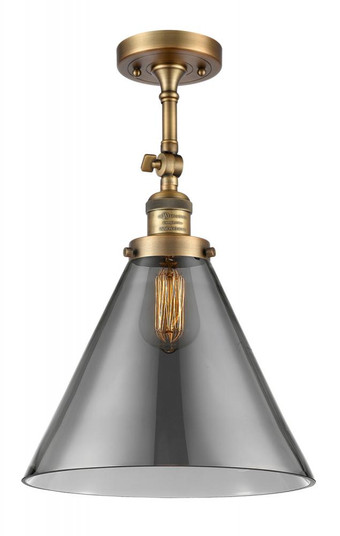 Cone - 1 Light - 12 inch - Brushed Brass - Adjustable Semi-Flush Mount (3442|201F-BB-G43-L)