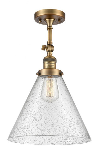 Cone - 1 Light - 12 inch - Brushed Brass - Adjustable Semi-Flush Mount (3442|201F-BB-G44-L-LED)