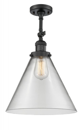 Cone - 1 Light - 12 inch - Matte Black - Adjustable Semi-Flush Mount (3442|201F-BK-G42-L)