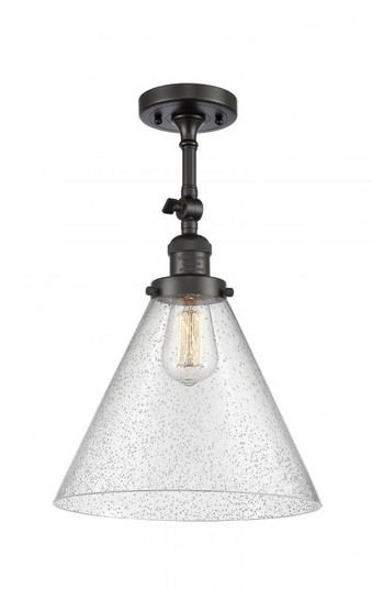 Cone - 1 Light - 12 inch - Oil Rubbed Bronze - Adjustable Semi-Flush Mount (3442|201F-OB-G44-L-LED)