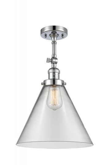 Cone - 1 Light - 12 inch - Polished Chrome - Adjustable Semi-Flush Mount (3442|201F-PC-G42-L)