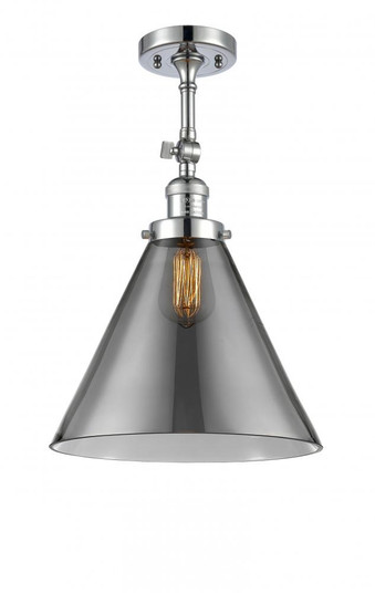 Cone - 1 Light - 12 inch - Polished Chrome - Adjustable Semi-Flush Mount (3442|201F-PC-G43-L-LED)