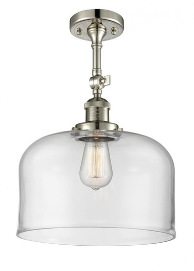 Bell - 1 Light - 12 inch - Polished Nickel - Adjustable Semi-Flush Mount (3442|201F-PN-G72-L-LED)