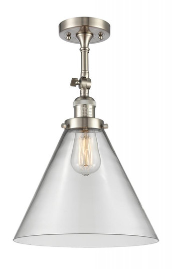 Cone - 1 Light - 12 inch - Brushed Satin Nickel - Adjustable Semi-Flush Mount (3442|201F-SN-G42-L)