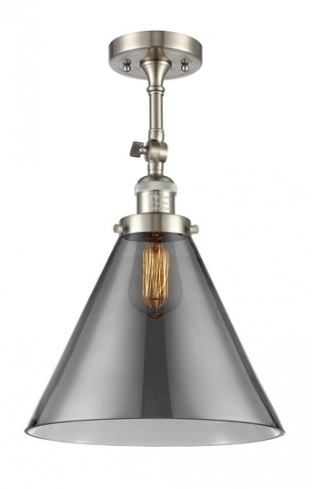 Cone - 1 Light - 12 inch - Brushed Satin Nickel - Adjustable Semi-Flush Mount (3442|201F-SN-G43-L-LED)