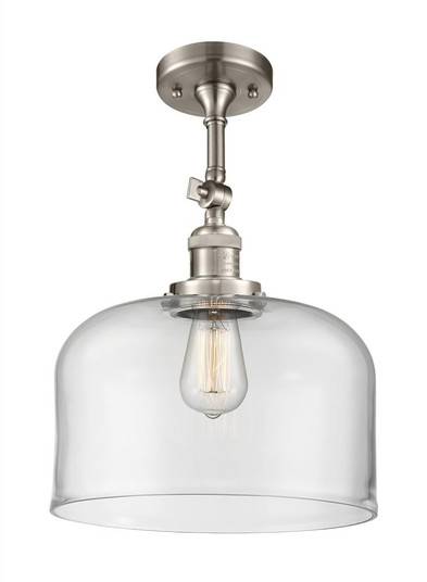 Bell - 1 Light - 12 inch - Brushed Satin Nickel - Adjustable Semi-Flush Mount (3442|201F-SN-G72-L)