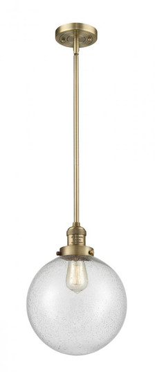 Beacon - 1 Light - 10 inch - Brushed Brass - Stem Hung - Mini Pendant (3442|201S-BB-G204-10-LED)