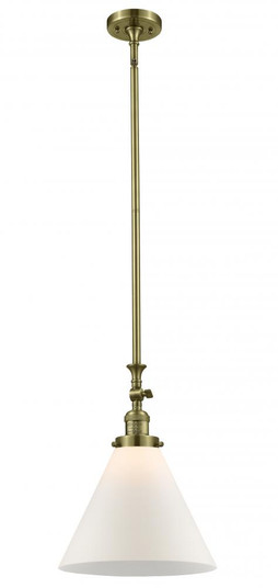 Cone - 1 Light - 12 inch - Antique Brass - Stem Hung - Adjustable Mini Pendant (3442|206-AB-G41-L-LED)