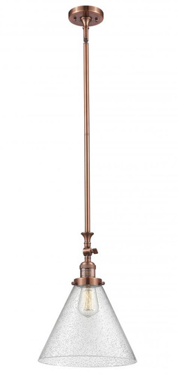 Cone - 1 Light - 12 inch - Antique Copper - Stem Hung - Adjustable Mini Pendant (3442|206-AC-G44-L-LED)