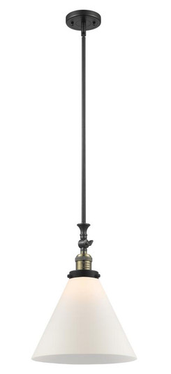 Cone - 1 Light - 12 inch - Black Antique Brass - Stem Hung - Adjustable Mini Pendant (3442|206-BAB-G41-L-LED)