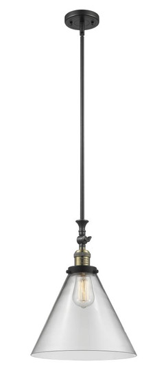 Cone - 1 Light - 12 inch - Black Antique Brass - Stem Hung - Adjustable Mini Pendant (3442|206-BAB-G42-L-LED)