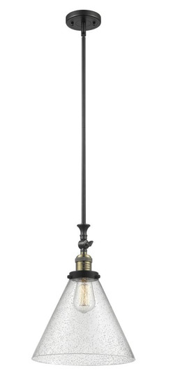 Cone - 1 Light - 12 inch - Black Antique Brass - Stem Hung - Adjustable Mini Pendant (3442|206-BAB-G44-L)