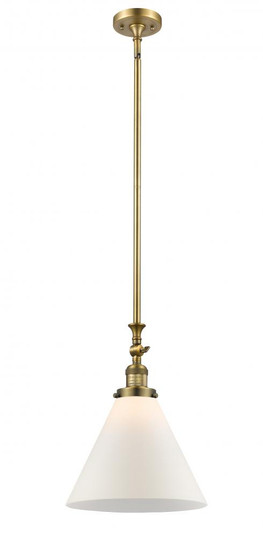 Cone - 1 Light - 12 inch - Brushed Brass - Stem Hung - Adjustable Mini Pendant (3442|206-BB-G41-L-LED)