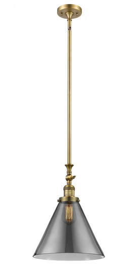 Cone - 1 Light - 12 inch - Brushed Brass - Stem Hung - Adjustable Mini Pendant (3442|206-BB-G43-L-LED)