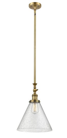 Cone - 1 Light - 12 inch - Brushed Brass - Stem Hung - Adjustable Mini Pendant (3442|206-BB-G44-L)
