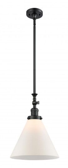 Cone - 1 Light - 12 inch - Matte Black - Stem Hung - Adjustable Mini Pendant (3442|206-BK-G41-L-LED)