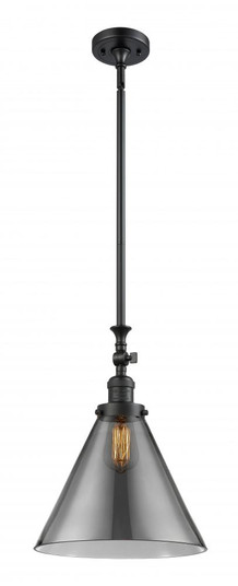 Cone - 1 Light - 12 inch - Matte Black - Stem Hung - Adjustable Mini Pendant (3442|206-BK-G43-L-LED)