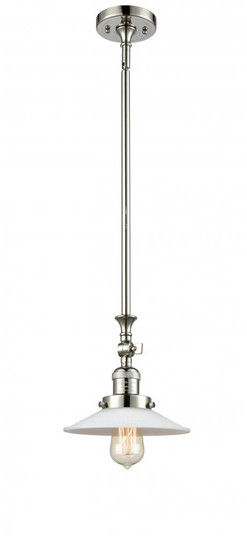 Halophane - 1 Light - 9 inch - Polished Nickel - Stem Hung - Adjustable Mini Pendant (3442|206-PN-G1-LED)