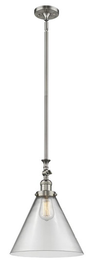 Cone - 1 Light - 12 inch - Brushed Satin Nickel - Stem Hung - Adjustable Mini Pendant (3442|206-SN-G42-L)