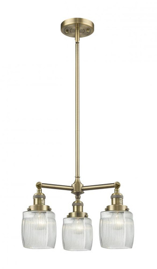 Colton - 3 Light - 18 inch - Antique Brass - Stem Hung - Chandelier (3442|207-AB-G302)