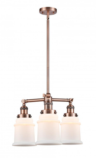 Canton - 3 Light - 18 inch - Antique Copper - Stem Hung - Chandelier (3442|207-AC-G181-LED)