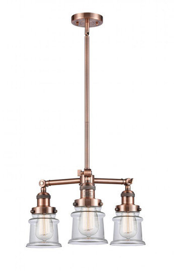 Canton - 3 Light - 18 inch - Antique Copper - Stem Hung - Chandelier (3442|207-AC-G182S-LED)