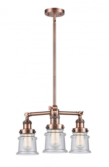 Canton - 3 Light - 18 inch - Antique Copper - Stem Hung - Chandelier (3442|207-AC-G184S)