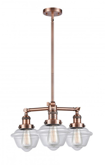 Oxford - 3 Light - 20 inch - Antique Copper - Stem Hung - Chandelier (3442|207-AC-G532)
