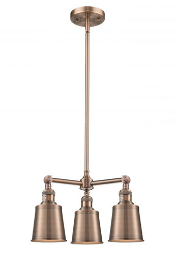 Addison - 3 Light - 19 inch - Antique Copper - Stem Hung - Chandelier (3442|207-AC-M9-AC-LED)