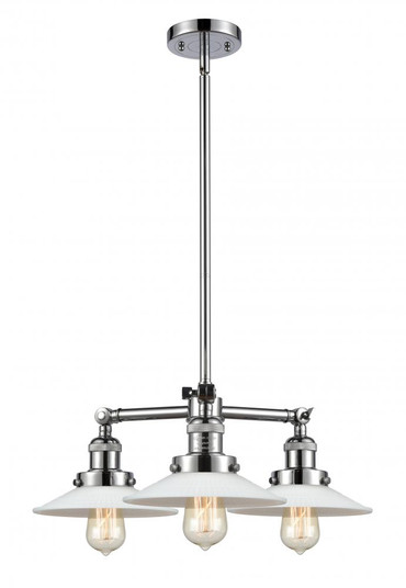 Halophane - 3 Light - 22 inch - Polished Chrome - Stem Hung - Chandelier (3442|207-PC-G1)