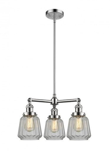 Chatham - 3 Light - 24 inch - Polished Chrome - Stem Hung - Chandelier (3442|207-PC-G142)