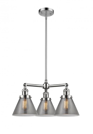 Cone - 3 Light - 22 inch - Polished Chrome - Stem Hung - Chandelier (3442|207-PC-G43-LED)