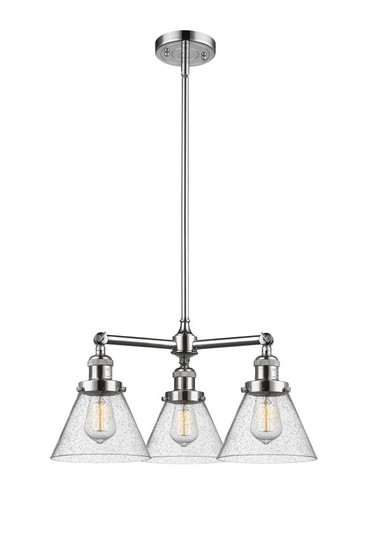 Cone - 3 Light - 22 inch - Polished Chrome - Stem Hung - Chandelier (3442|207-PC-G44-LED)