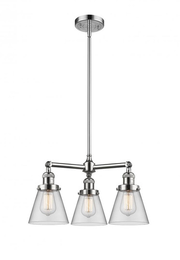 Cone - 3 Light - 19 inch - Polished Chrome - Stem Hung - Chandelier (3442|207-PC-G62-LED)