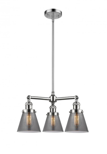 Cone - 3 Light - 19 inch - Polished Chrome - Stem Hung - Chandelier (3442|207-PC-G63-LED)