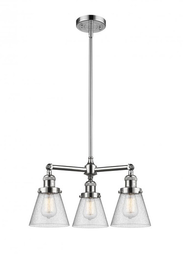Cone - 3 Light - 19 inch - Polished Chrome - Stem Hung - Chandelier (3442|207-PC-G64-LED)