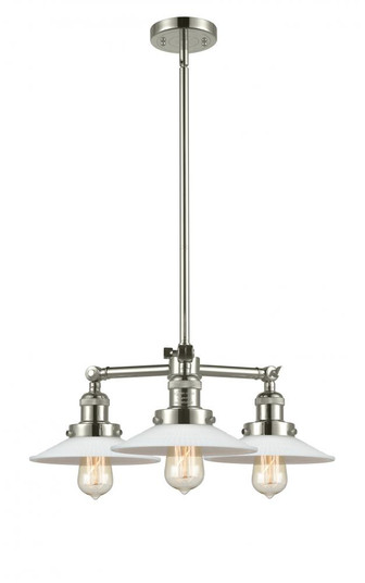 Halophane - 3 Light - 22 inch - Polished Nickel - Stem Hung - Chandelier (3442|207-PN-G1)