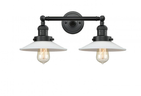 Halophane - 2 Light - 18 inch - Matte Black - Adjustable Bath Vanity Light (3442|208-BK-G1-LED)