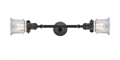 Canton - 2 Light - 6 inch - Matte Black - Adjustable Bath Vanity Light (3442|208L-BK-G182S-LED)