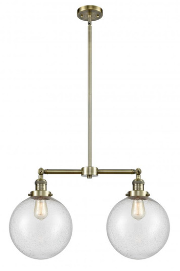 Beacon - 2 Light - 25 inch - Antique Brass - Stem Hung - Adjustable Island Light (3442|209-AB-G204-10-LED)