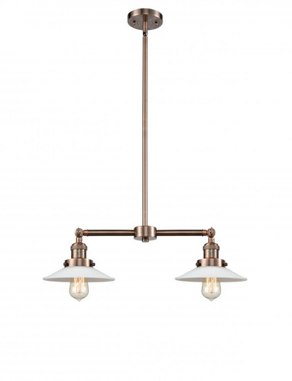 Halophane - 2 Light - 21 inch - Antique Copper - Stem Hung - Adjustable Island Light (3442|209-AC-G1)