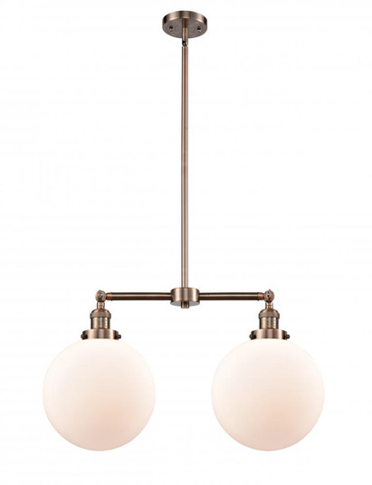 Beacon - 2 Light - 25 inch - Antique Copper - Stem Hung - Adjustable Island Light (3442|209-AC-G201-10-LED)